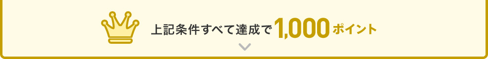 上記条件すべて達成で1,000ポイント