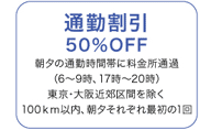 通勤割引50%OFF