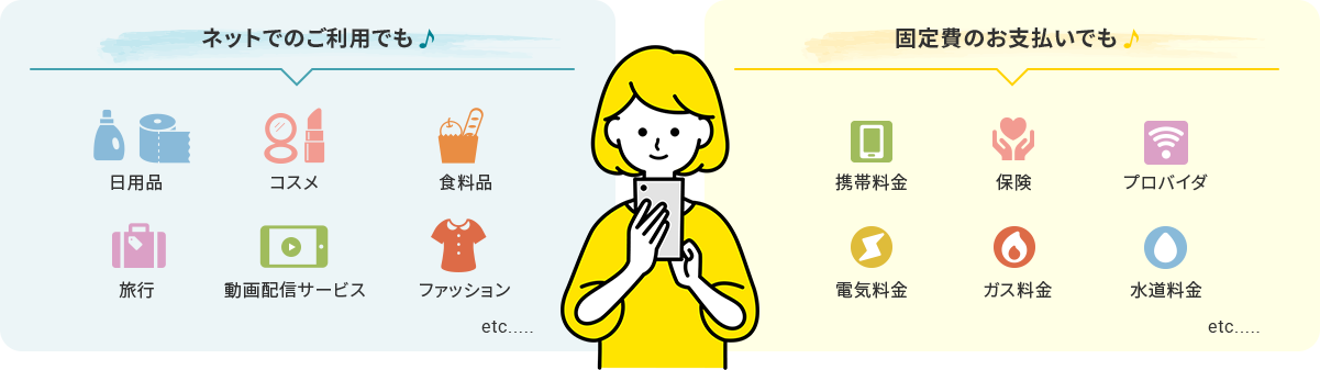 ネットでのご利用でも 固定費のお支払いでも